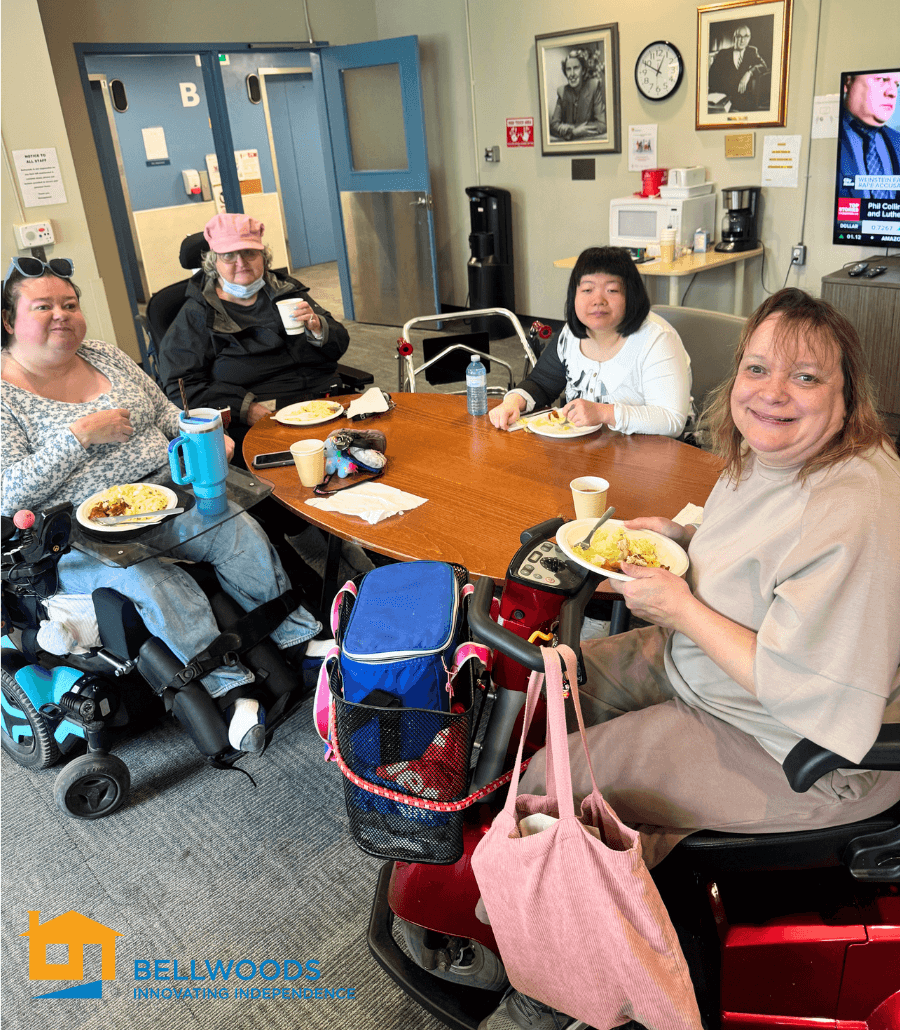Hot meal distribution for Bellwoods clients at the Shaw/Dundas location, with community partners supporting food service in a welcoming environment.